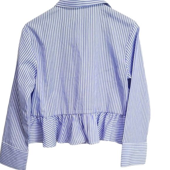 Why-Ri Rover Striped Ruffled Blouse Size Small‎ - Picture 2 of 8